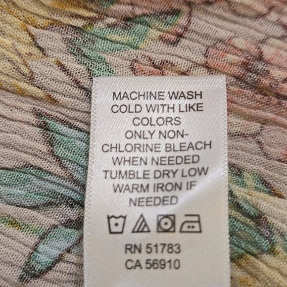 Maurices‎ Top Womens Lg Multicolor Poppy Floral Cinched Sleeve Open Front - Picture 8 of 8